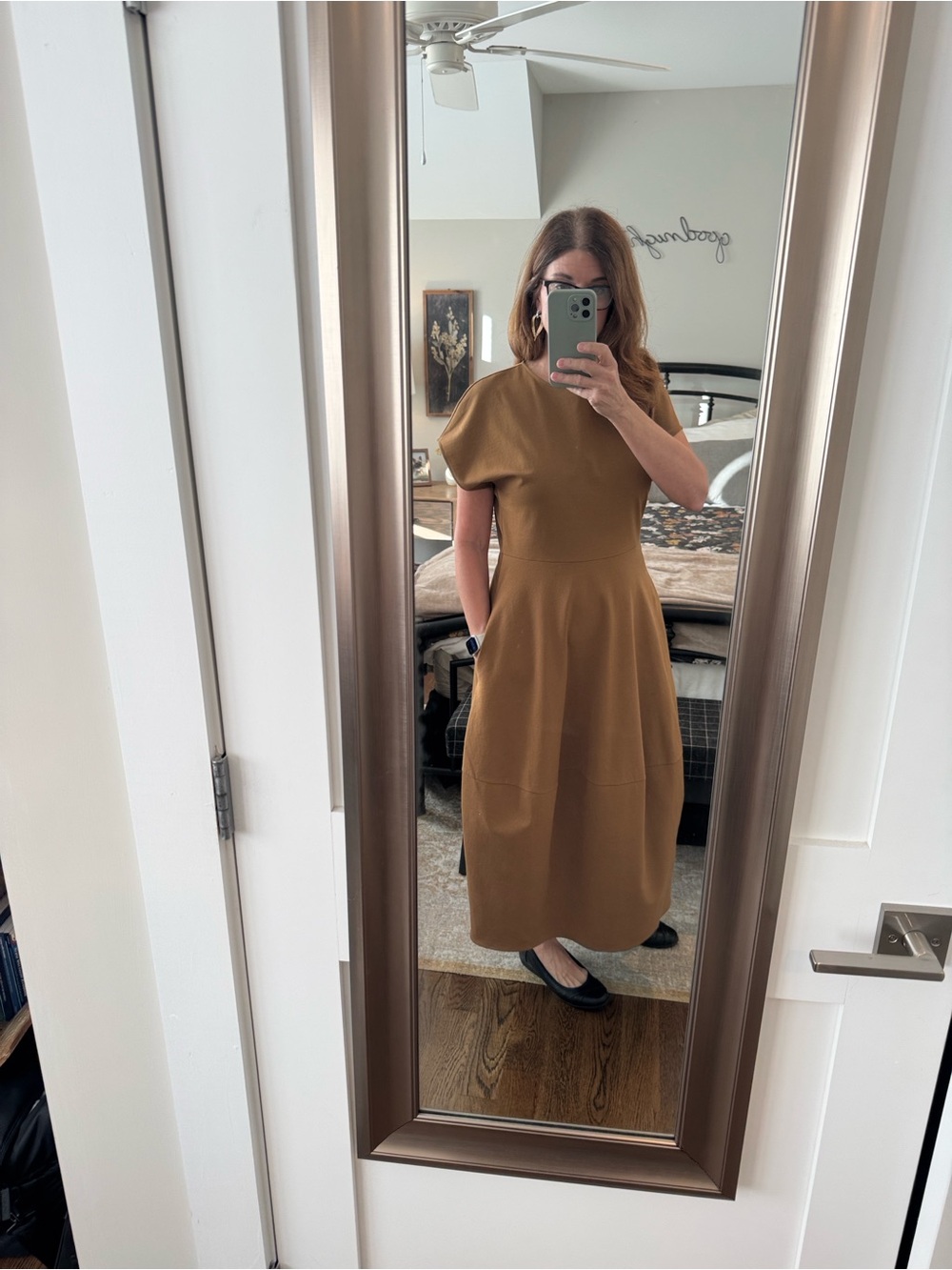 COS Camel Midi Barrel Dress - Picture 5 of 6
